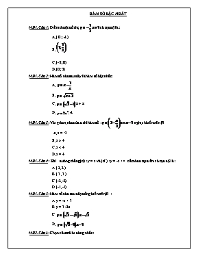 Đề trắc nghiệm môn Đại số 9